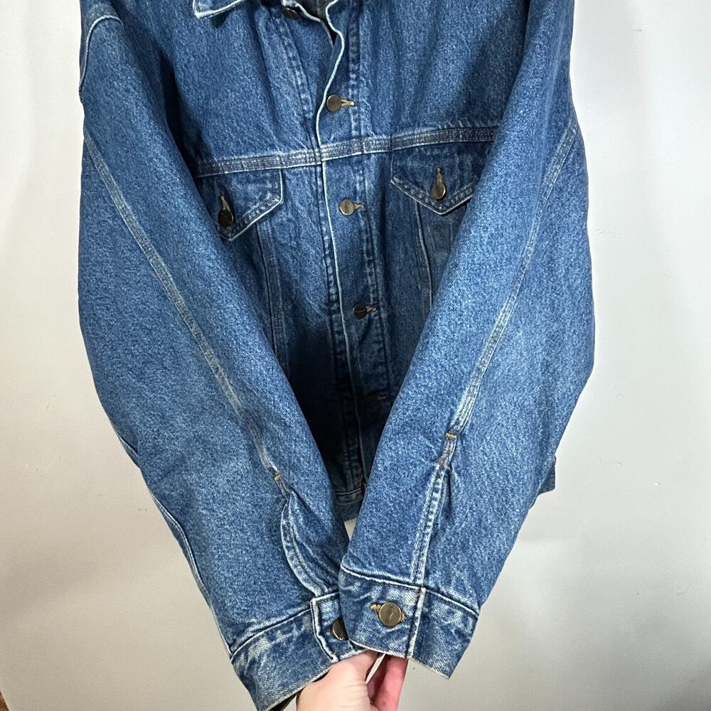 Vintage Carhartt Jacket Mens L Blue Denim Blanket Lined Jean Trucker USA Made - Picture 9 of 10